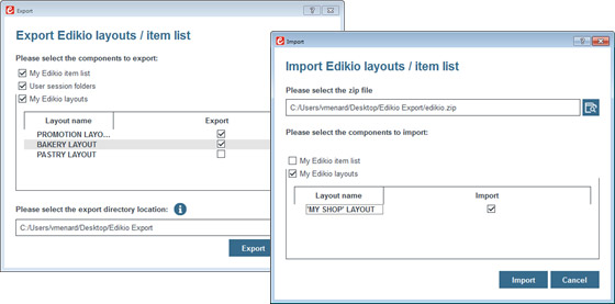 Edikio - Import and exports files over several computers