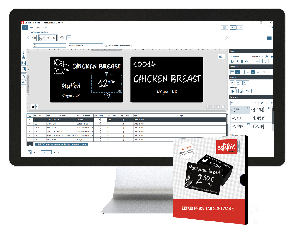 Edikio Price Tag software