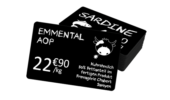 Edikio sample price tags - Cheese