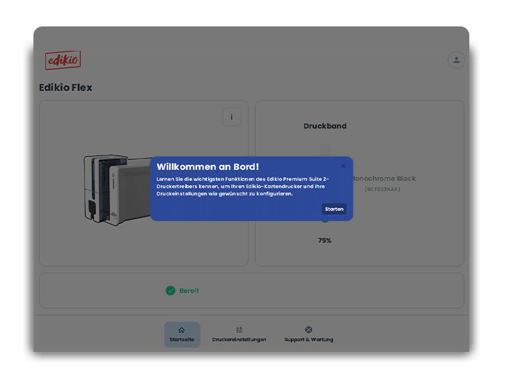 Tutorial-Oberfläche der Edikio Premium Suite 2
